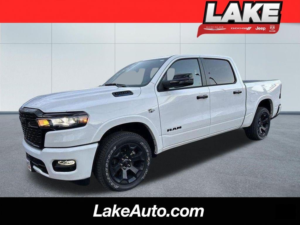 2026 RAM 1500 Big Horn in Bright White Clear-Coat Exterior Paint — front three-quarter view