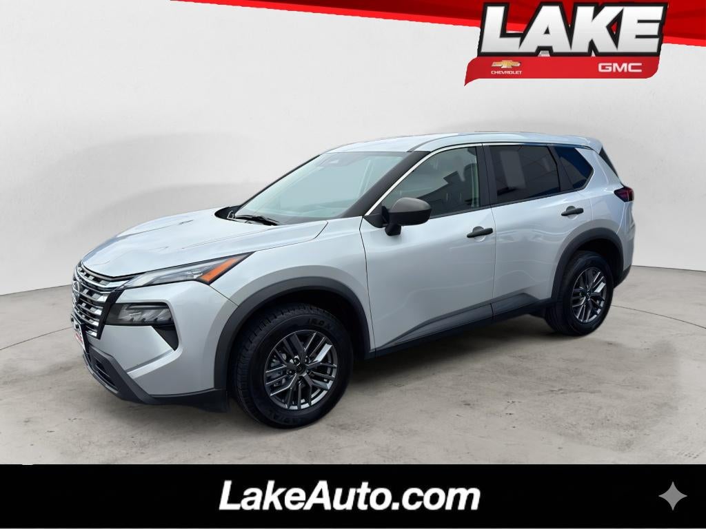 2024 Nissan Rogue S in Brilliant Silver Metallic — front three-quarter view
