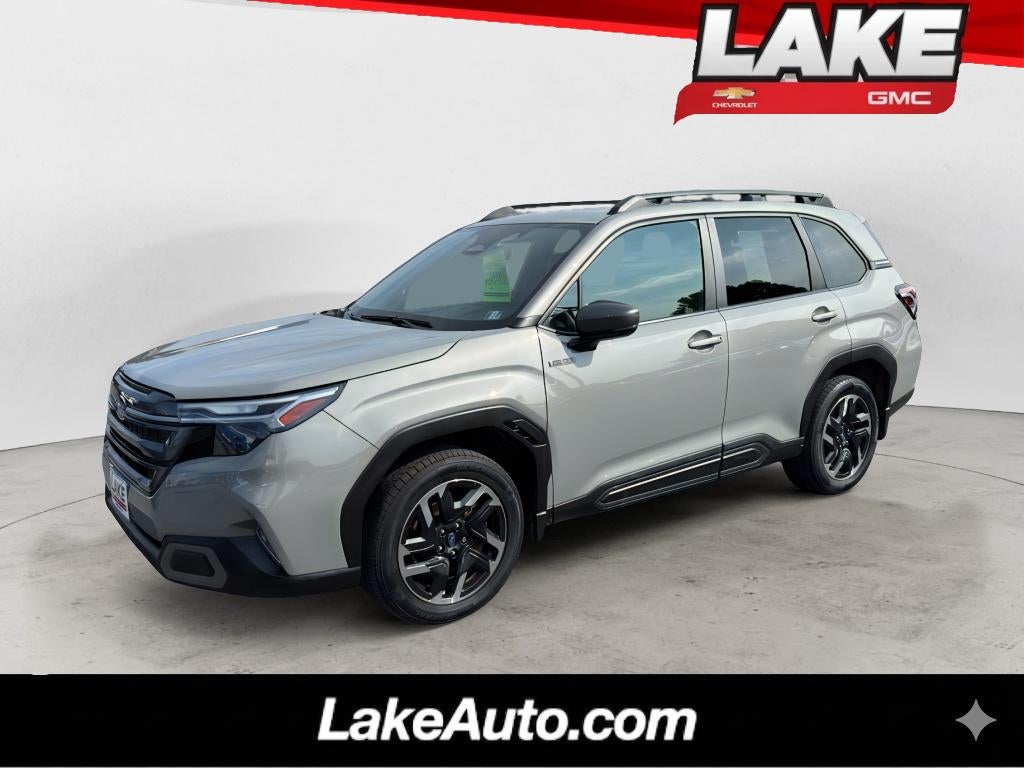 2025 Subaru Forester Limited Hybrid in Gray — front three-quarter view