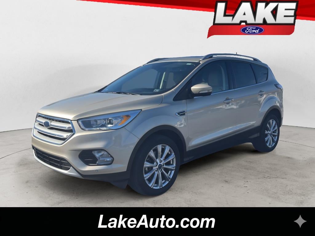 2018 Ford Escape Titanium in White Gold Metallic — front three-quarter view