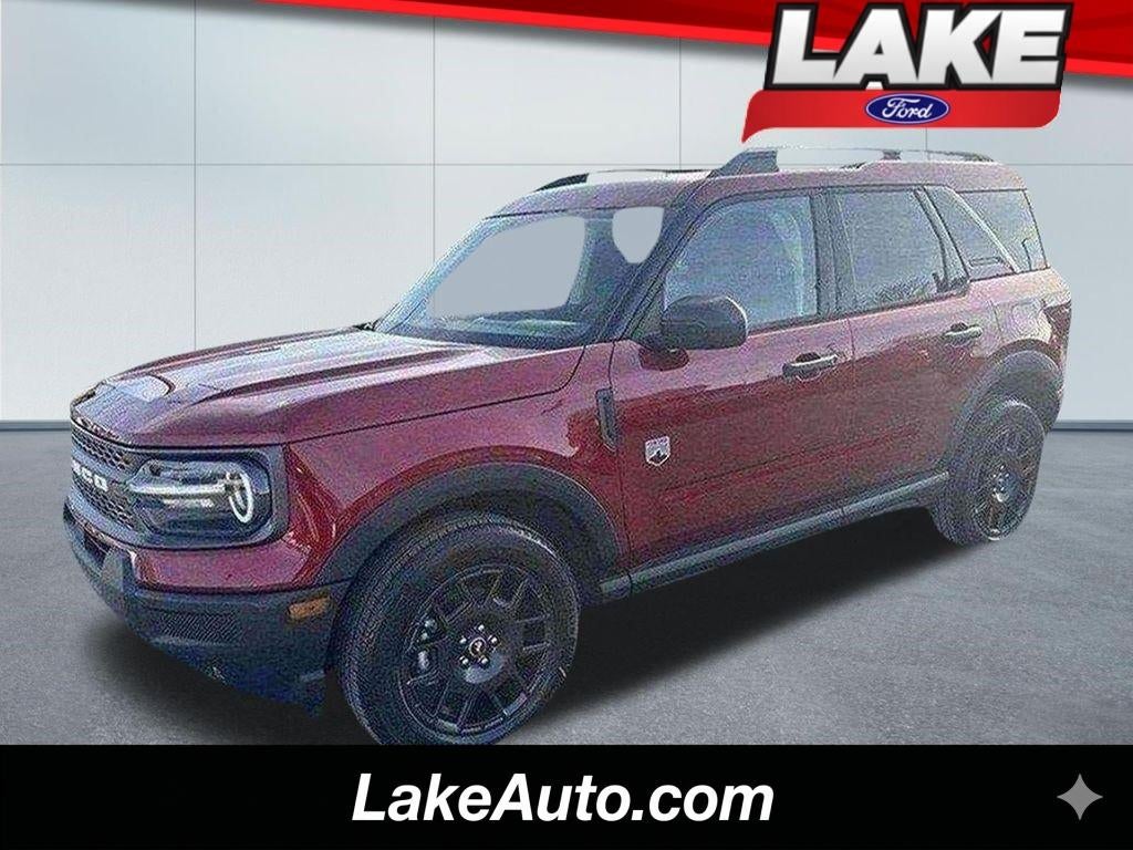 2025 Ford Bronco Sport Big Bend in Ruby Red Metallic Tinted Clearcoat — front three-quarter view