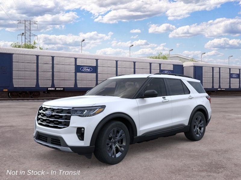 2026 Ford Explorer Active in Star White Metallic Tri-Coat — front three-quarter view